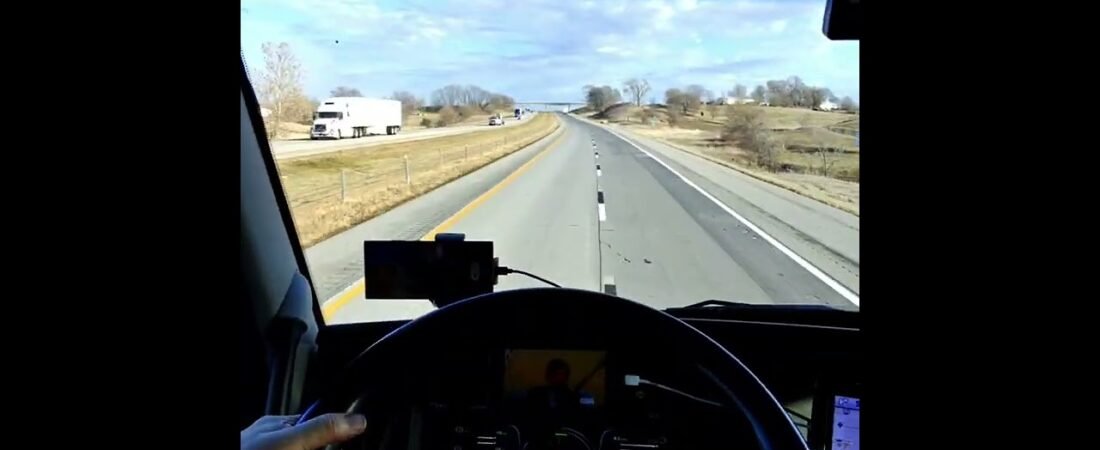 High Speed Highway Police Chase ends right in front of this Big Rig Trucker.