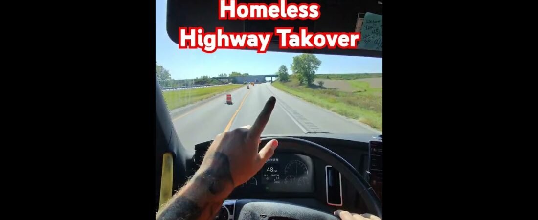 Homeless have taken over the 405 Freeway in Los Angeles with a MASSIVE TENT!