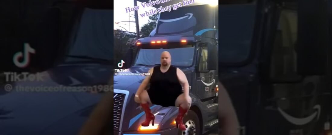 I CAUGHT AN ACTUAL VOLOVO DRIVER STRETCHING WHILE GETTING FUEL. This amazing video!