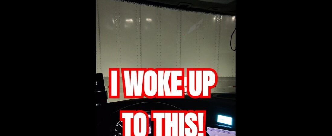 I woke up to this at the truck stop just now. How long should I wait before I bang on his door?