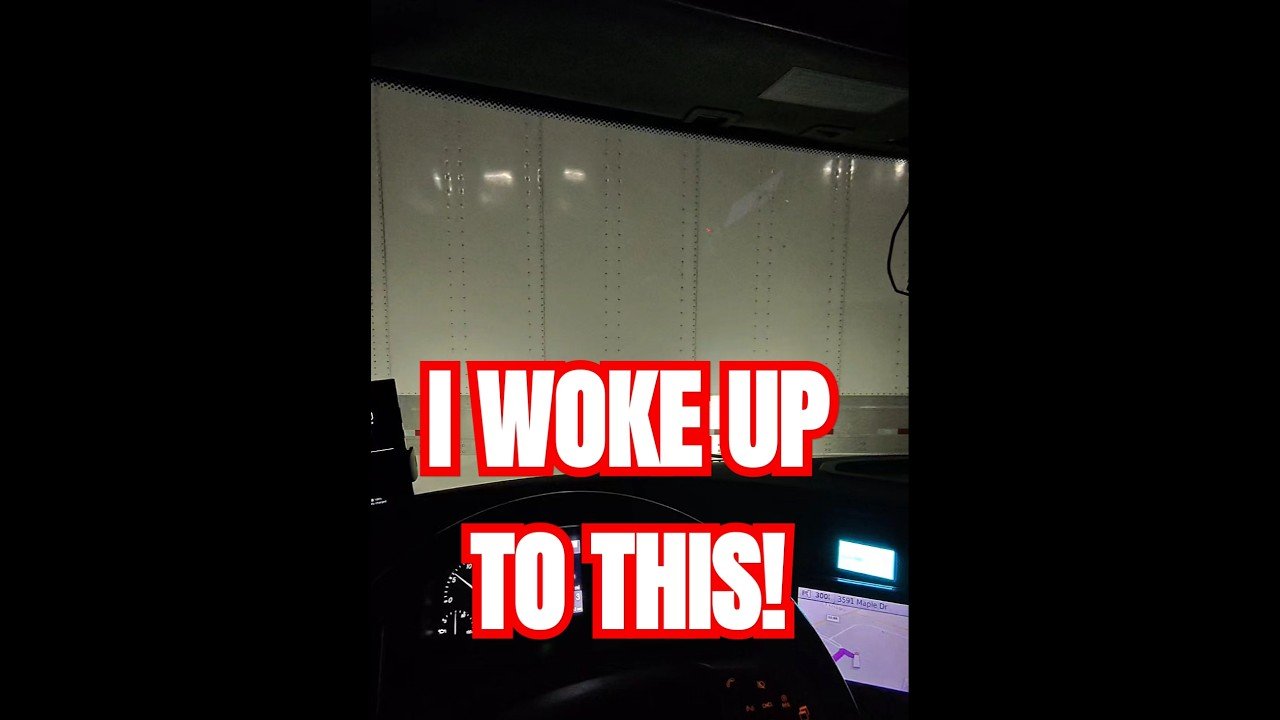 I woke up to this at the truck stop just now. How long should I wait before I bang on his door?