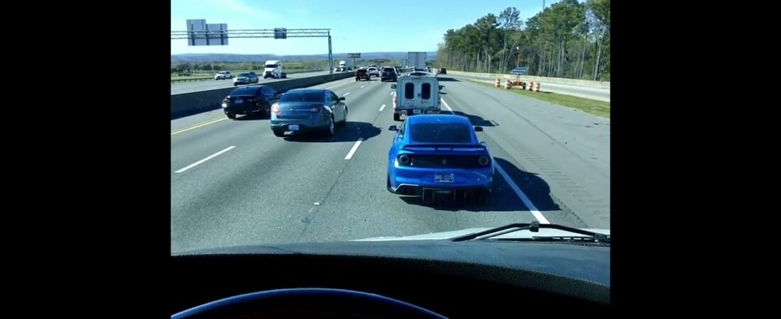 Is this MUSTANG  Saleen Cobra for rich people? Trucker spotted a super car doing 230 MPH in video.