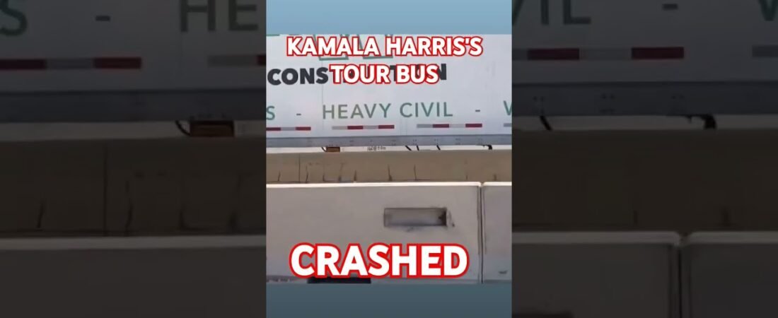 KAMALA HARRIS’S TOUR BUS CRASHED. See her campaign tour  bus upside down on the highway.