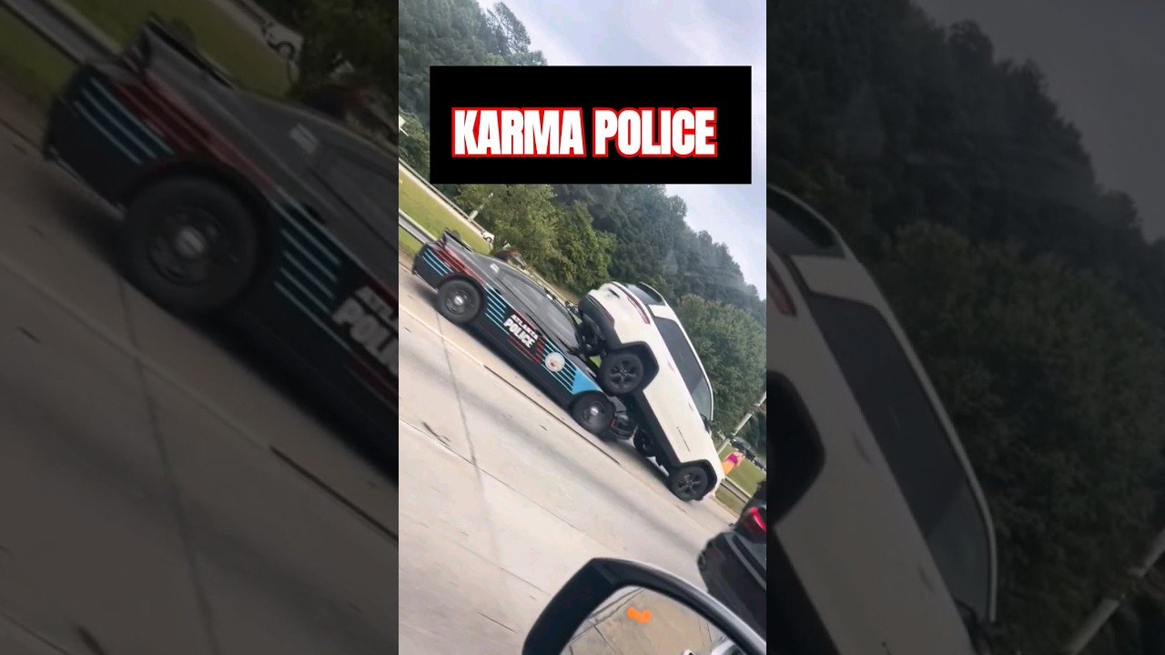KARMA hits the Police Officer in front of everyone! How IMBARRASSING for the police man driving.