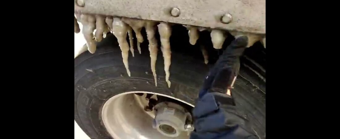 Knocking Down Hundreds of Icicles from my Semi Trailer feels and sounds so good #ASMR #Humor #Shorts