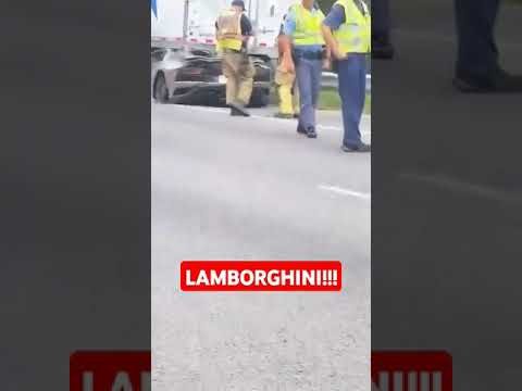 LAMBORGHINI AVENTADOR SV Crashed into Semi Truck. $1Million Dollar Super Car Crash Totaled!