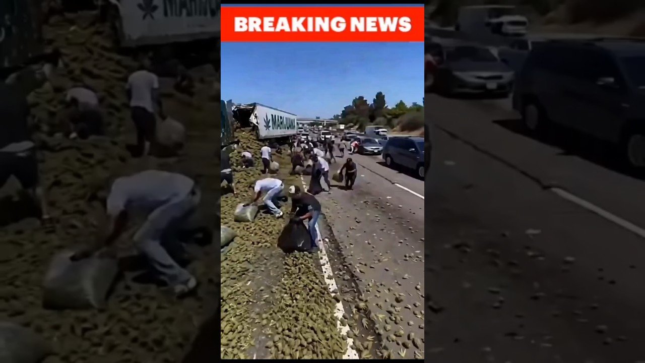 Locals help clean up after load spilled on a Kansas City highway!