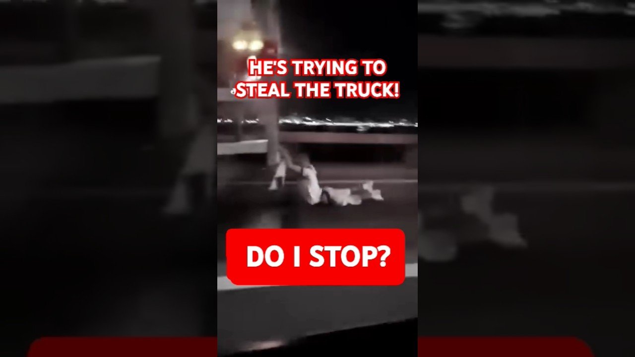 MAN TRIES TO STEAL BIG RIG SEMI TRUCK BUT GETS A BIG SUPRISE INSTEAD. Would you have survived?