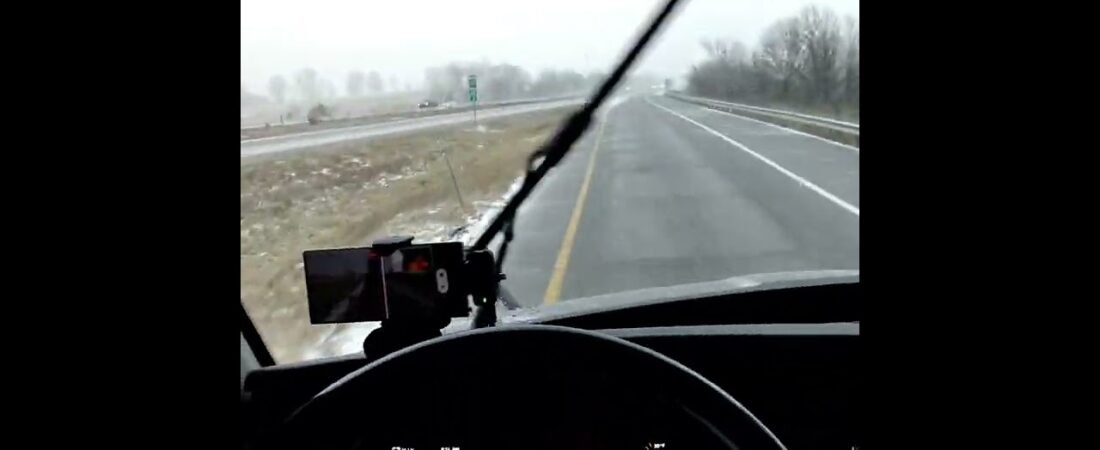 Major Accident in the blizzard. Trucks and Trailers upside down and it doesn’t look good.