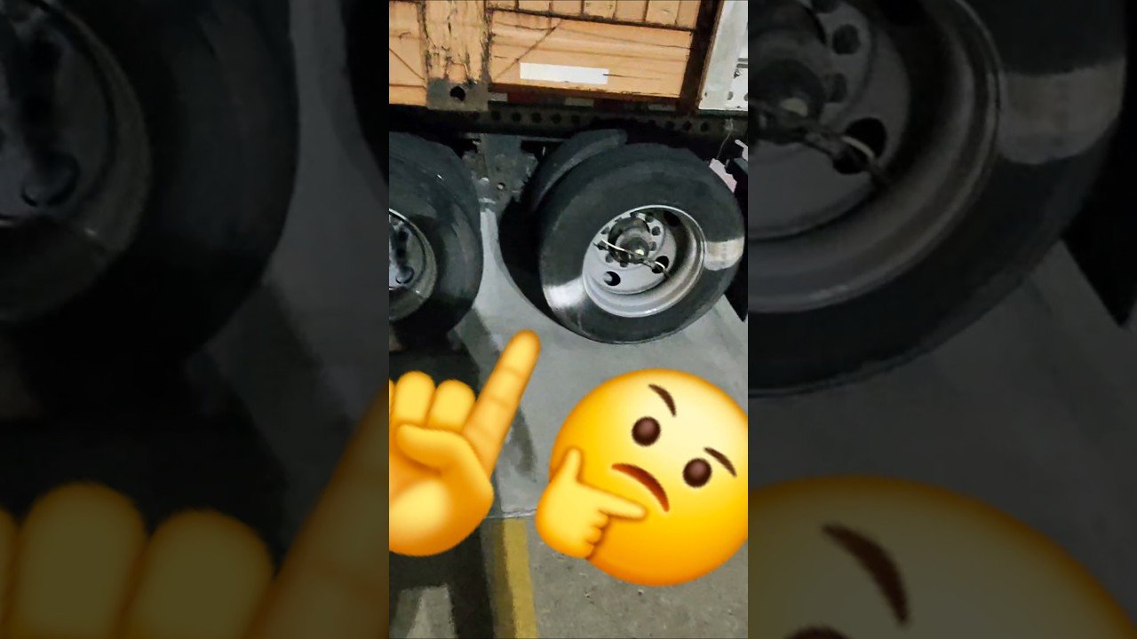 NOBODY KNOWS WHY THEY PAINT THE TIRES ON THESE SEMI TRAILERS.