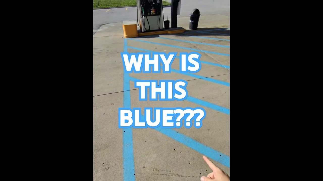 NOBODY KNOWS WHY THIS IS BLUE! This can’t be for handicapped access. Can you guess why?