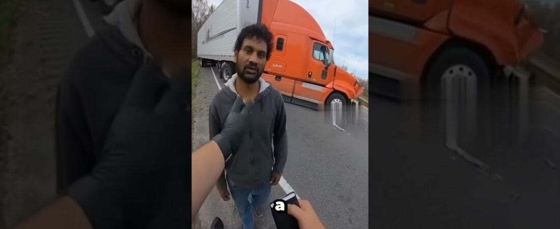 POLICE TELLS TRUCK DRIVER TO TAKE A SHOWER.