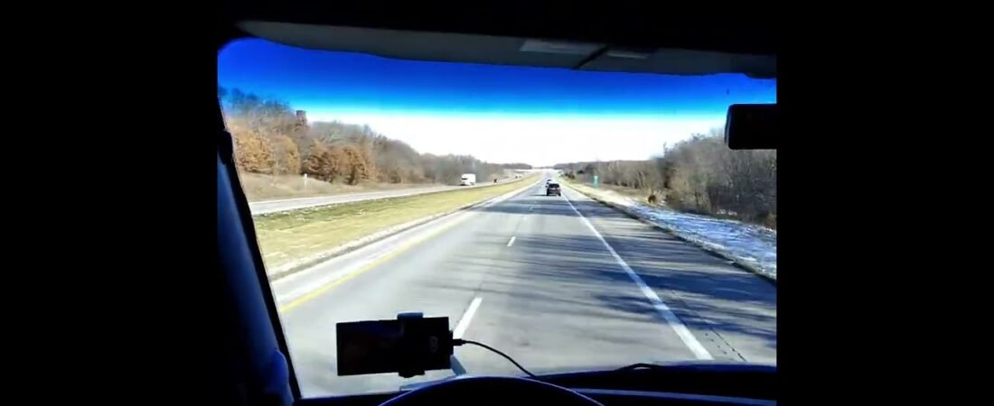 POV ASMR Inside of a Real Semi Truck Driving down the highway fully loaded at full speed. (4)