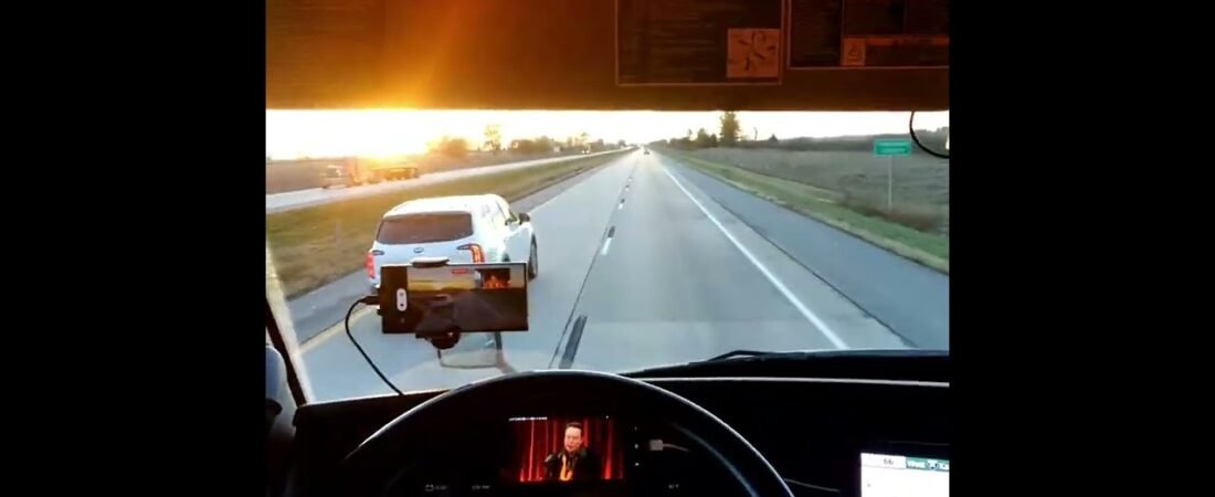 POV Semi Truck Driver in 2024. See trucking through the window of a real 18 wheeler driving