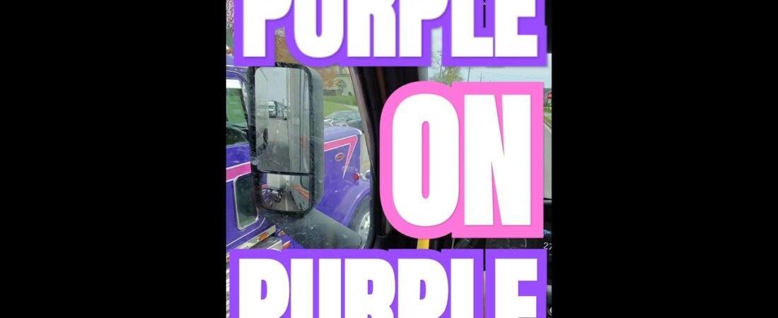 PURPLE ON PURPLE SEMI TRUCK. She must love truckinga
