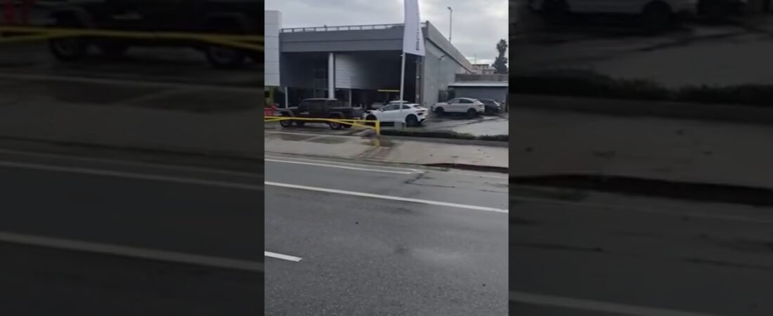 ROBOT CAR GETS STUCK IN PARKING LOT.