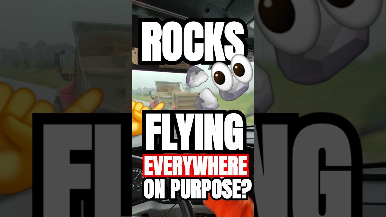 ROCKS FLYING AT MY WINDSHIELD! That trucker is doing this on purpose!