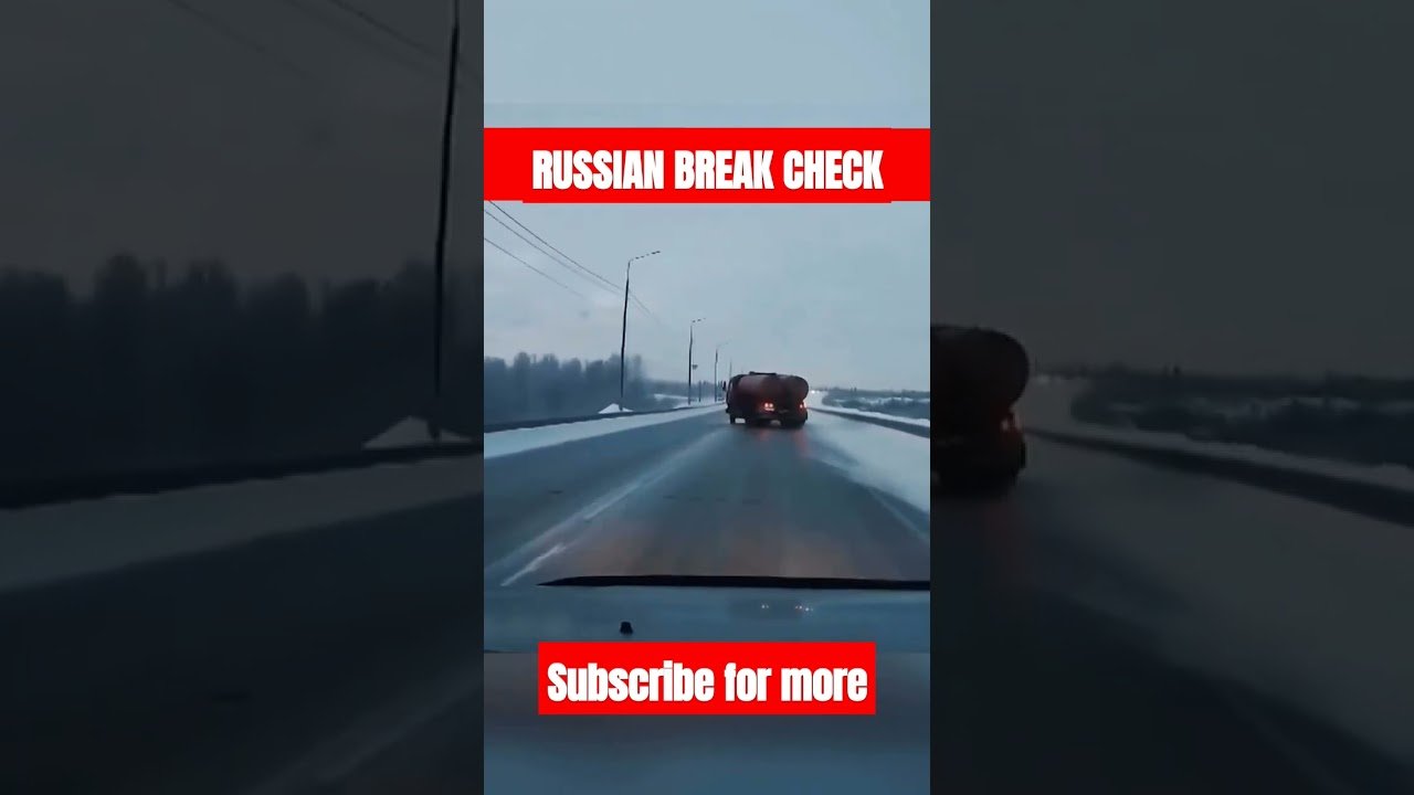 RUSSIAN BREAK CHECK BIG RIG. Will the trucker pull out of this or will he crash? Find out right here