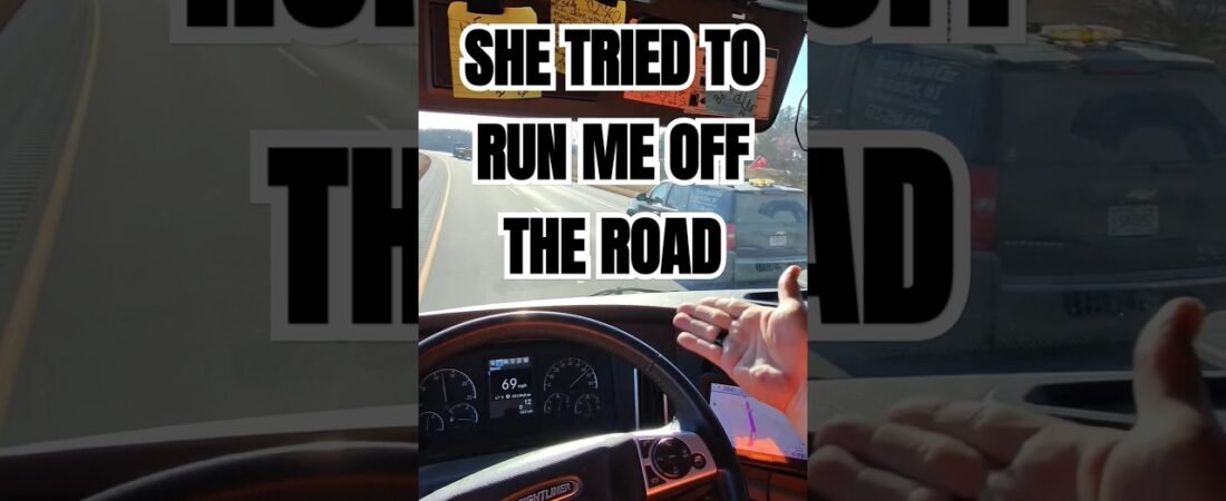 SHE TRIED TO RUN ME OFF THE ROAD IN A PILOT CAR! This epic Dry Van VS. Flatbed Road Rage BATTLE