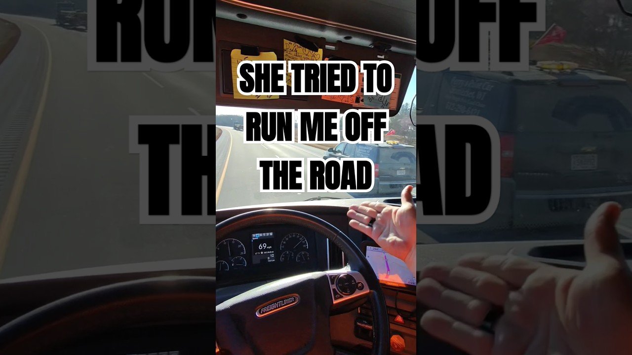 SHE TRIED TO RUN ME OFF THE ROAD IN A PILOT CAR! This epic Dry Van VS. Flatbed Road Rage BATTLE