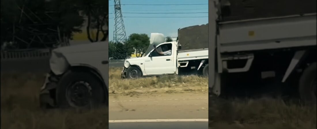 Seconds before disaster for this driver on a California highway.