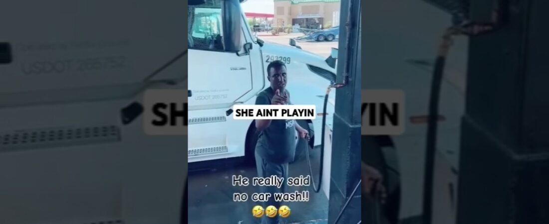 She is fed up and ain’t playin’ no more. Look how the ladies get it done at the truck stop.