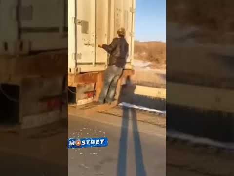 Smart Trucker uses EXPLOSIVE AIR PRESSURE to BLAST the Robbers out of his Semi Trailer! #shorts
