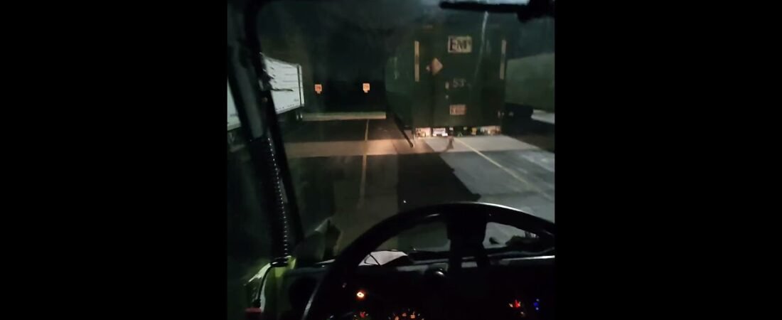 Someone needs to learn how to back a semi trailer into a parking spot.