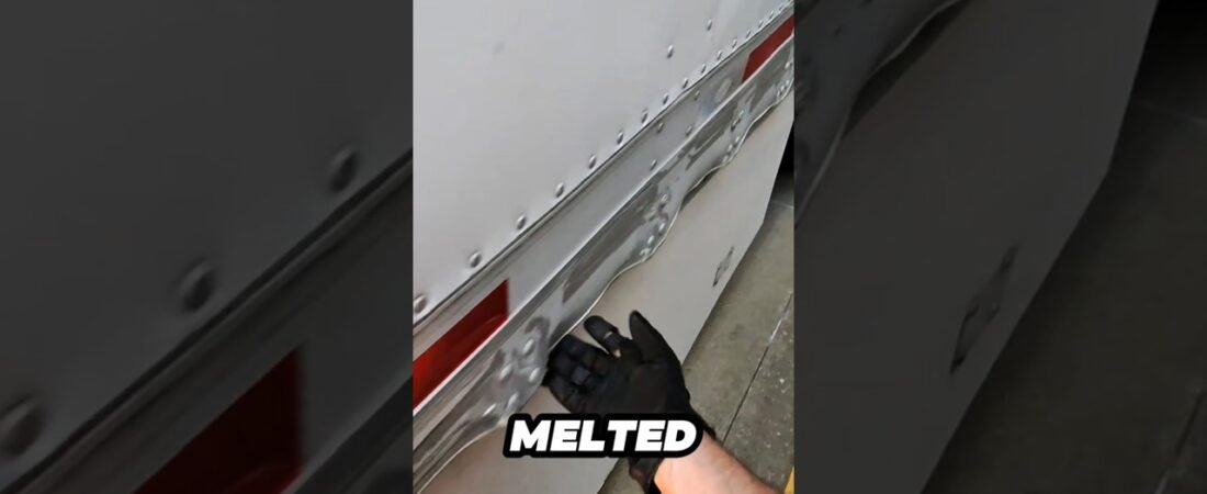 THIS IS WHAT GLOBAL WARMING IS DOING TO TRAILERS OUT HERE. SEMI TRAILERS ARE MELTING!