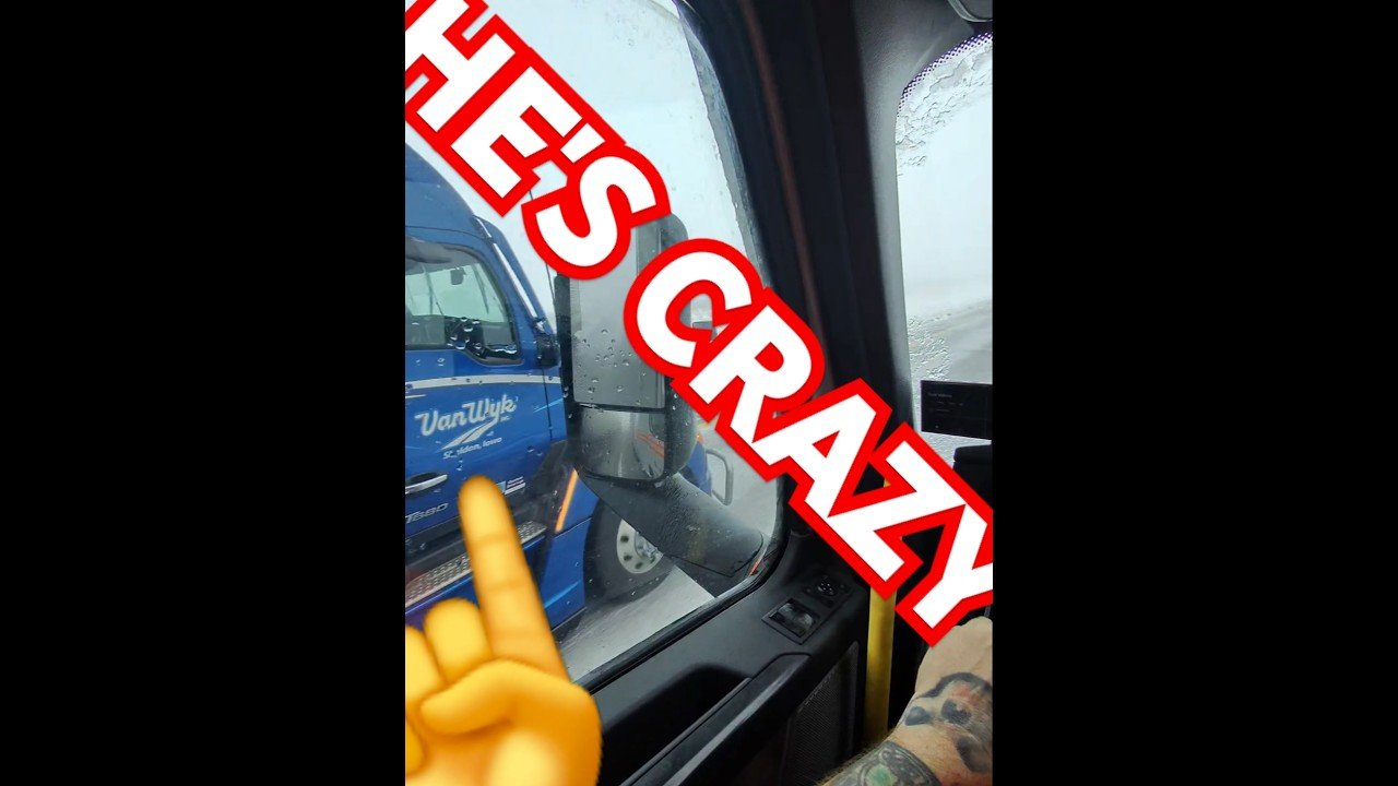 THIS TRUCKER IS CRAZY! This is what NOT to do in a snow blizzard.