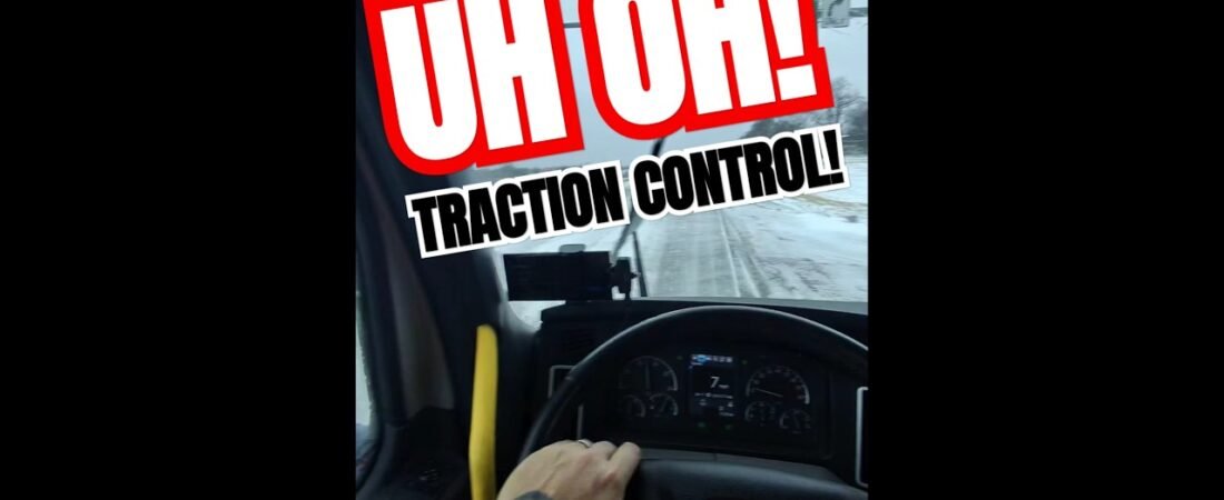 TRACTION CONTROL in a Semi Truck on the ice snow. This is what makes trucking fun.