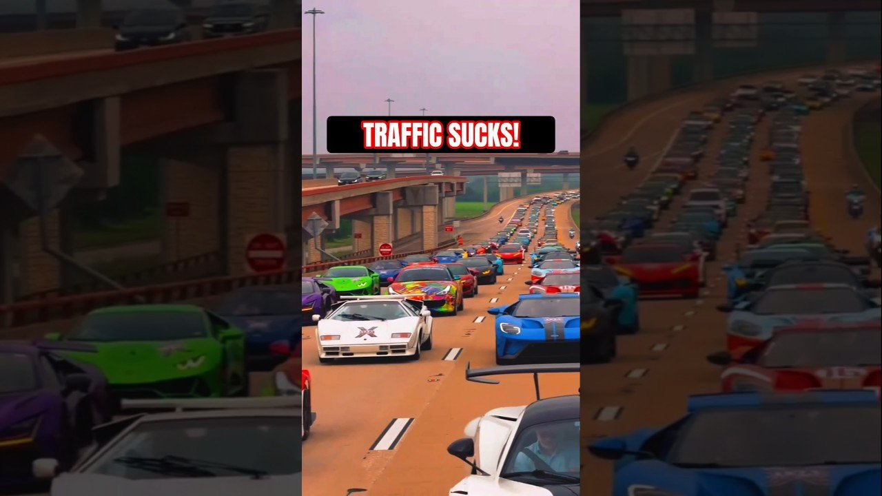 TRAFFIC SUCKS! Unless the traffic looks and sounds like this! A Truckers Wet Dreams Come True!