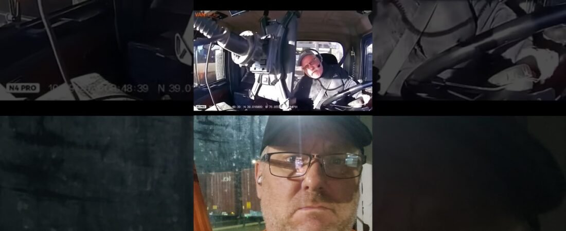 TRUCK DRIVER CHOKES ON FOOD AND CRASHES HIS SEMI TRUCK!
