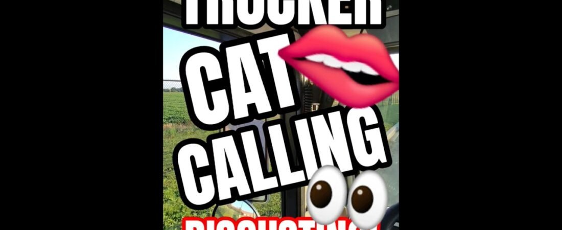 TRUCKER CAT CALLING THE LADIES LIKE A PIG! Who does this? This truck driver needs help.