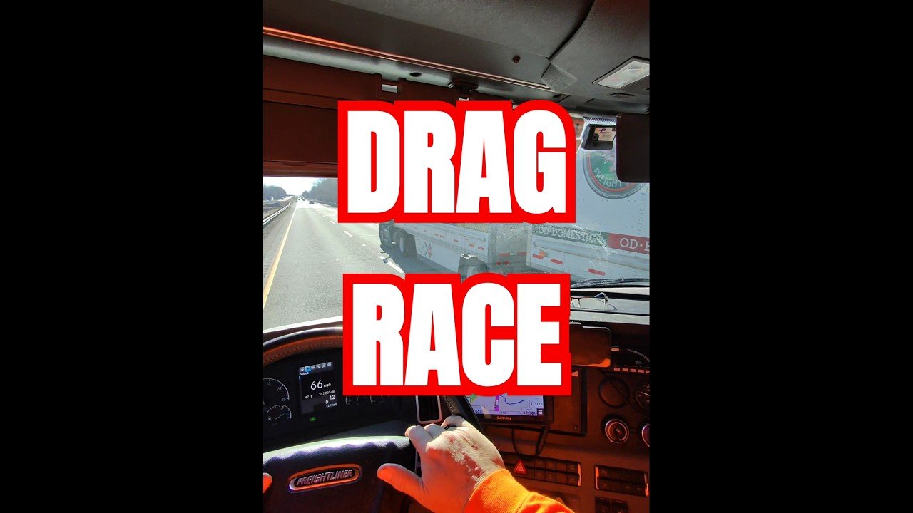 TRUCKER DRAG RACE on the highway. This really happened.