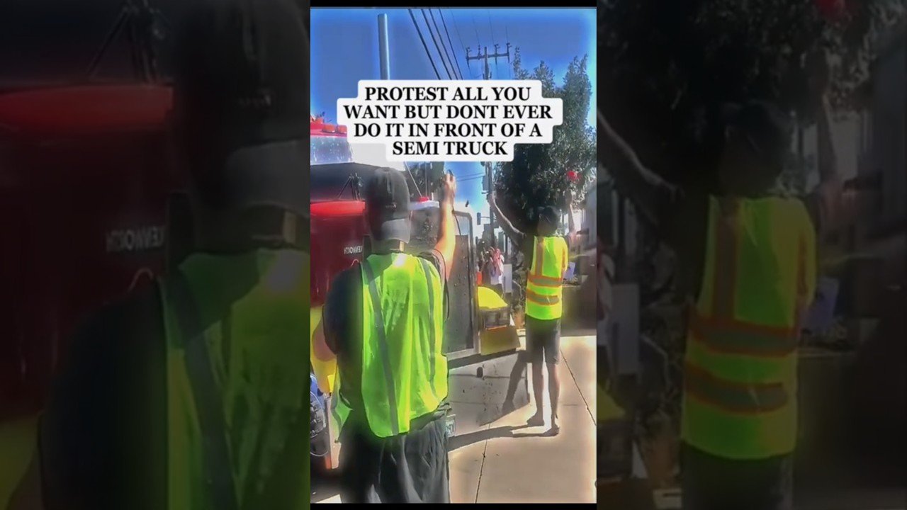 TRUCKER ENDED THE PROTEST IN SECONDS.