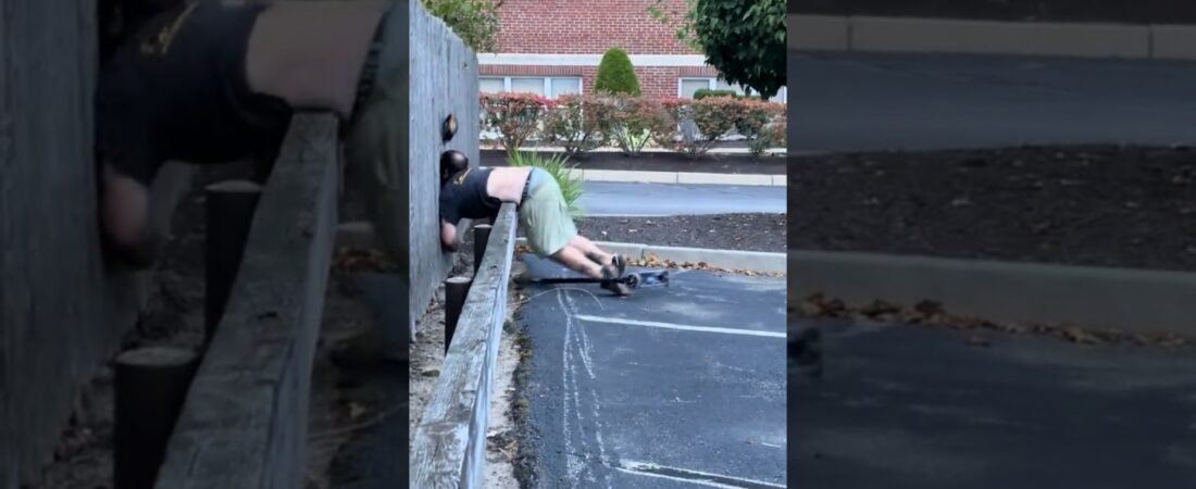 TRUCKER GETS A LITTLE EXCERSIZE AT THE TRUCK STOP.