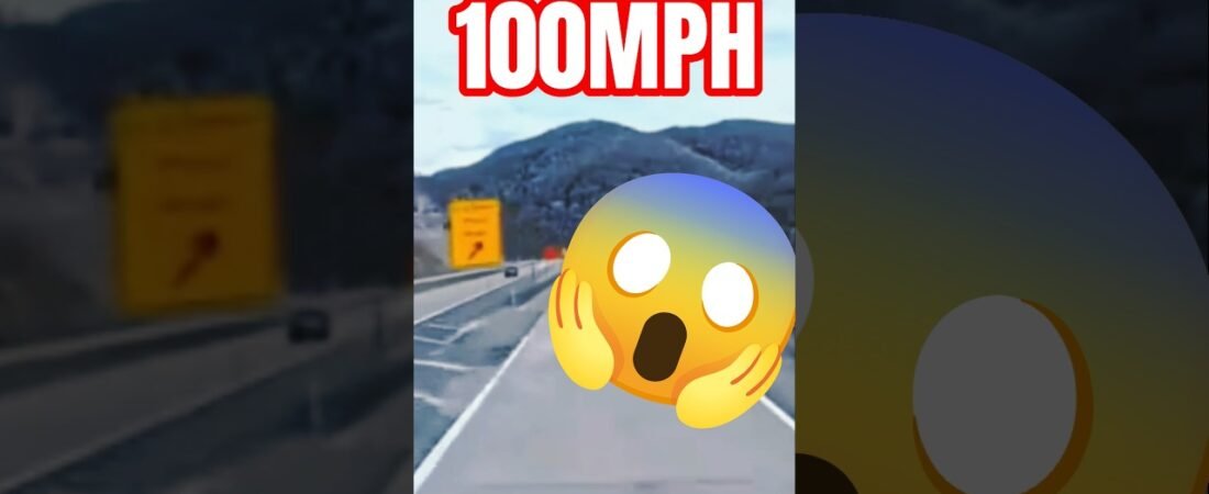 TRUCKER LOSES BRAKES AND HITS EMERGENCY RAMP AT 100MPH!