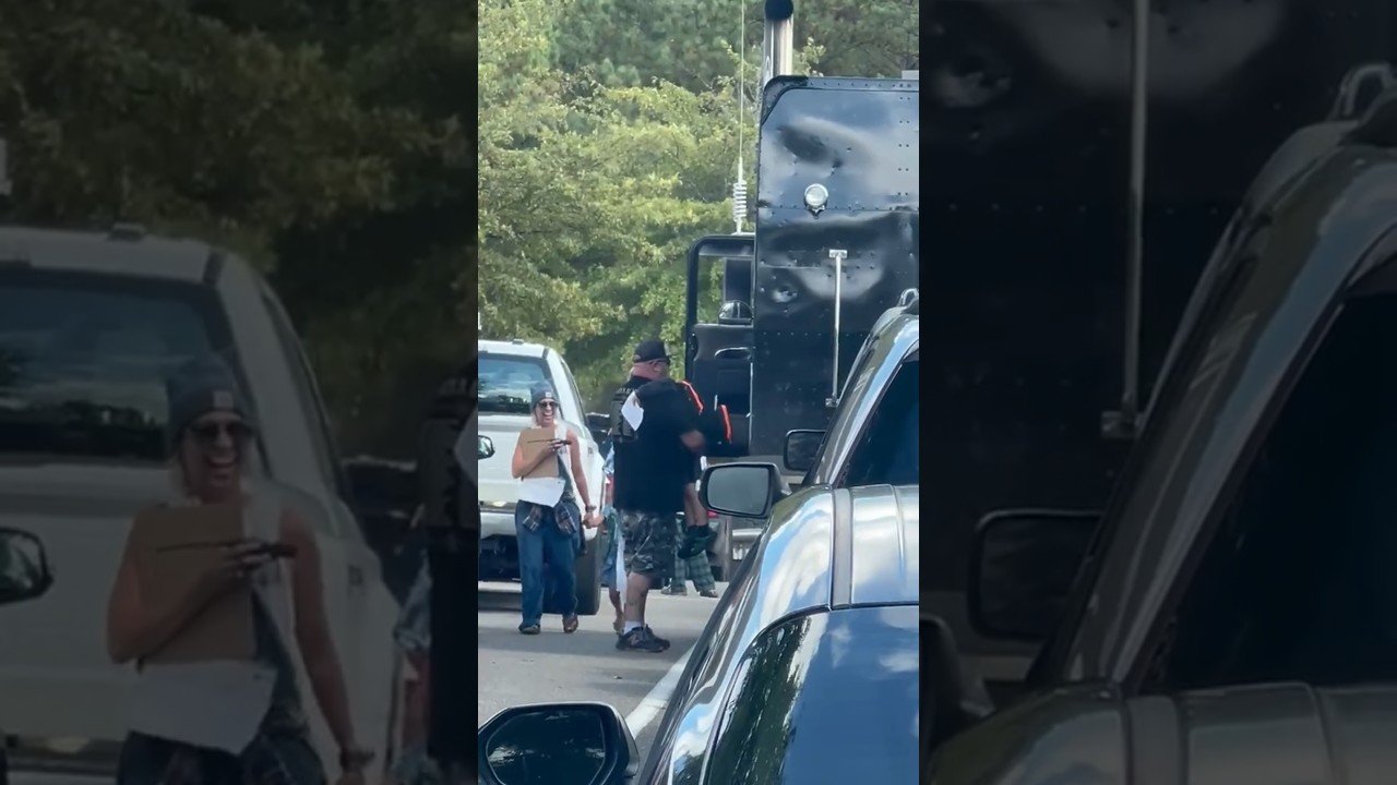 TRUCKER SHARING A REAL MOMENT WITH US. THIS IS A RICH MAN!