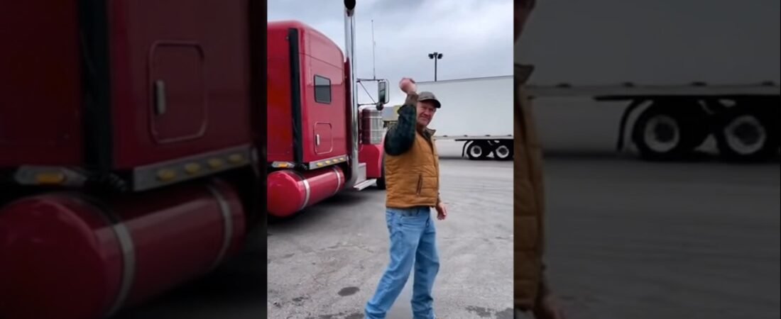 TRUCKER THROWS EGGS AT SPEEDING TRUCKS IN THE TRUCKSTOP!