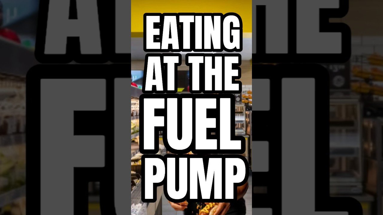 TRUCKERS EATING AT THE FUEL PUMP WHILE WE WAIT!
