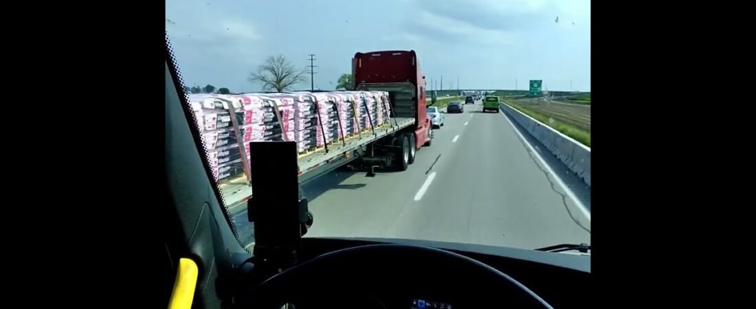 Tailgating Big Rig Bully pushes a little car into a scary situation. This trucker is ruining it