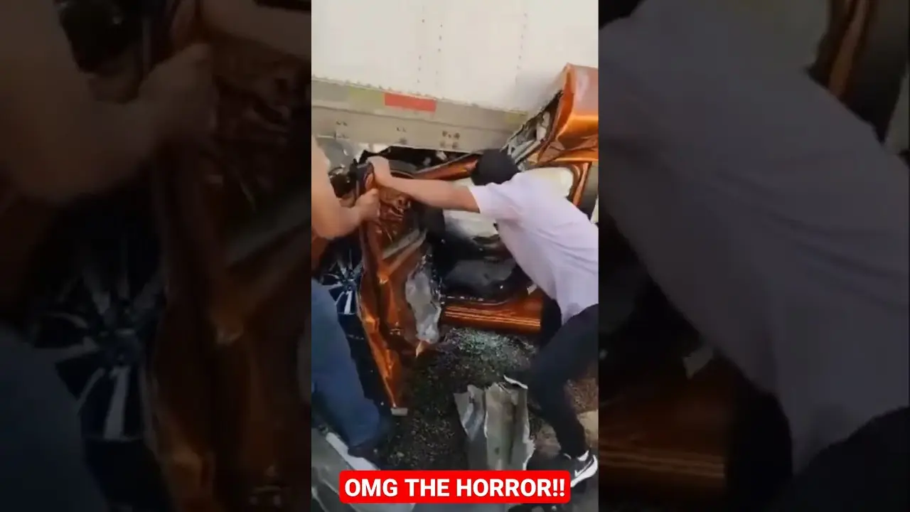 The SCARIEST BIG RIG CRASH ever recorded. Car pinned under semi trailer. This ends how you think!!
