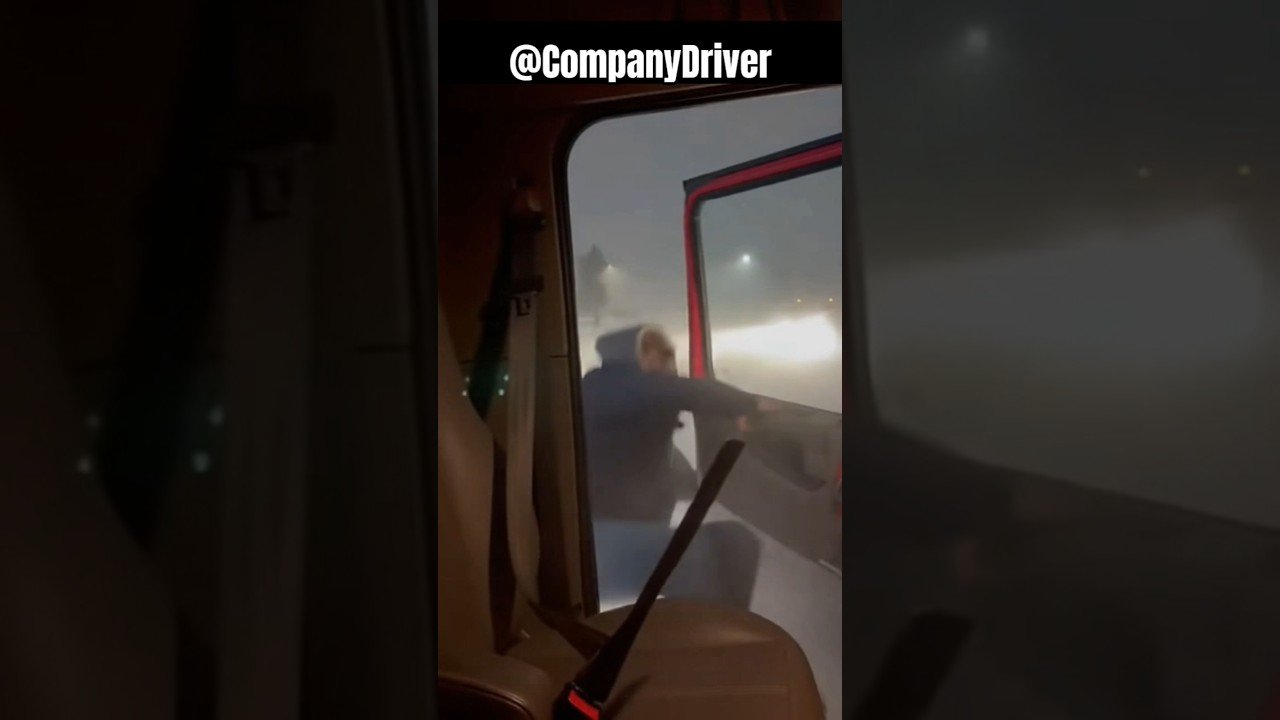 This BLIZZARD pulled that trucker right out of his truck.