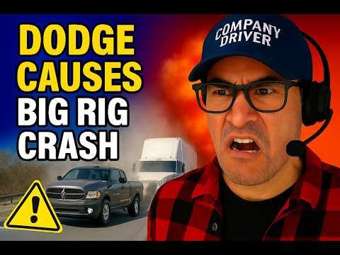 This Dodge Pickup Truck just ruined this truck drivers life with 1 bad move
