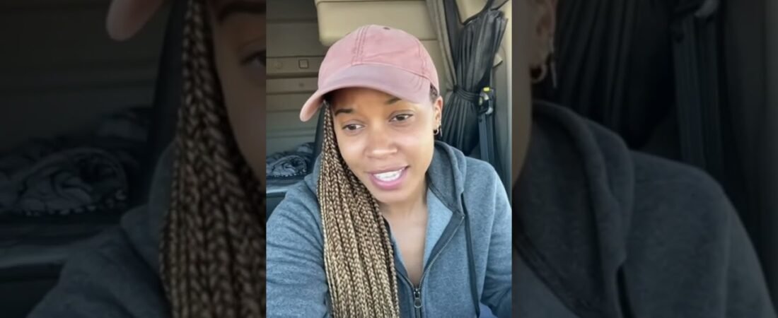 This female trucker knocks on shower doors to help?