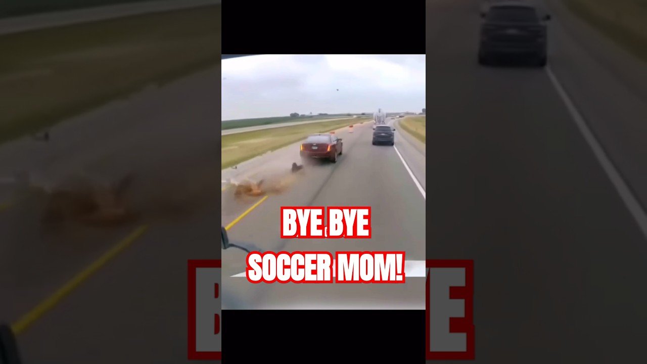 This is how a Trucker handles pressure from a Soccer Mom on the highway.