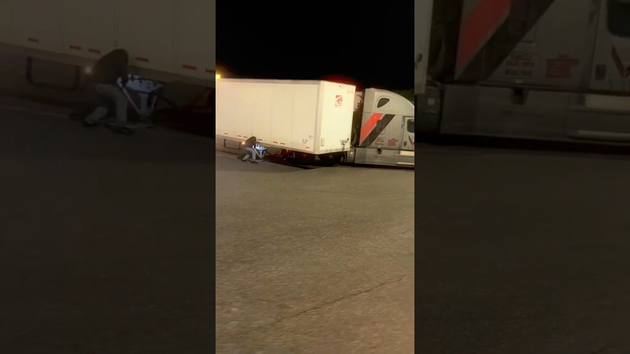 This is why truckers should NEVER SLEEP IN THE FUEL ISLE.