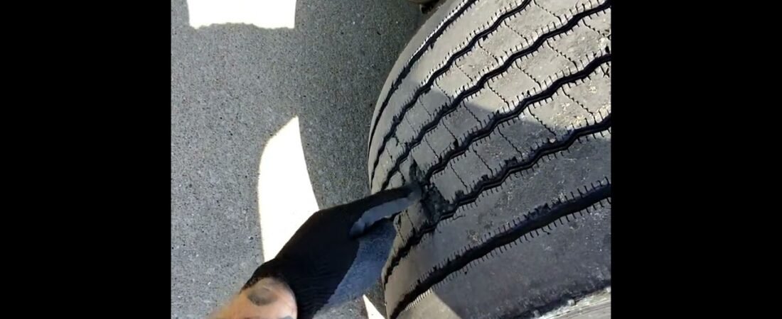 This tire is going to blow. You can see the missing pieces. What would you have done?