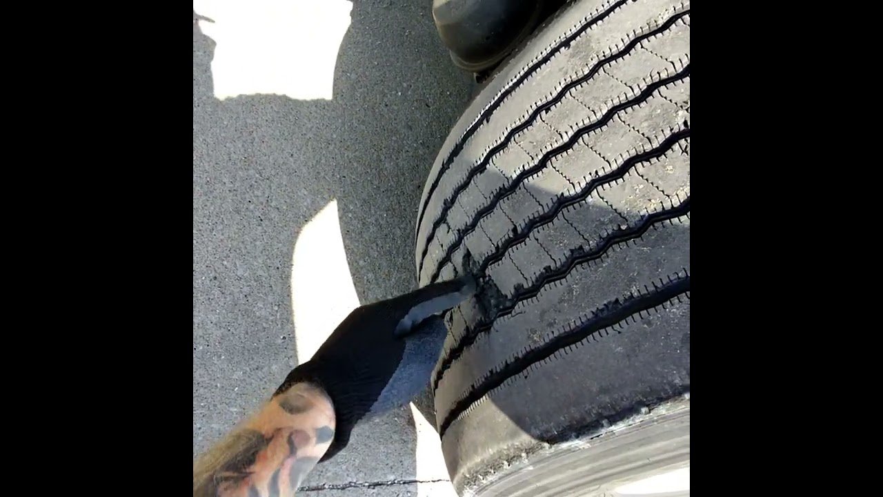 This tire is going to blow. You can see the missing pieces. What would you have done?